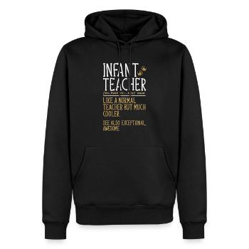 Enseignante de maternelle Éducatrice de centre de garde - Sweat à capuche Premium bio Homme - noir - Devant - Nico (187cm)
