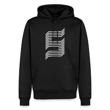 Eindeutige Zahl 5 "Weiß" - Männer Premium Bio Hoodie - Schwarz - Vorne - Nico (187cm)