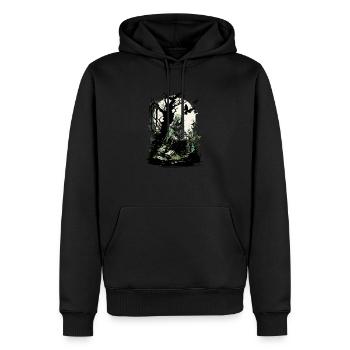 Elfe druide - Sweat à capuche Premium bio Homme - noir - Devant - Nico (187cm)
