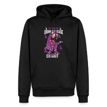 Lassen wir Morbus Crohn aussterben! T-Rex - Männer Premium Bio Hoodie - Schwarz - Vorne - Nico (187cm)