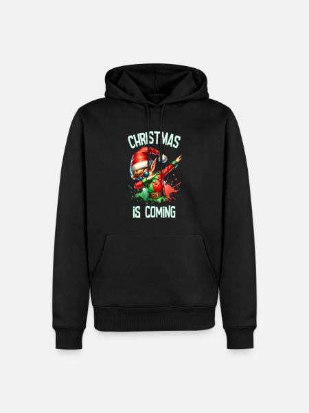 Noël approche Joyeux Noël Elfe - Sweat à capuche Premium bio Homme - noir