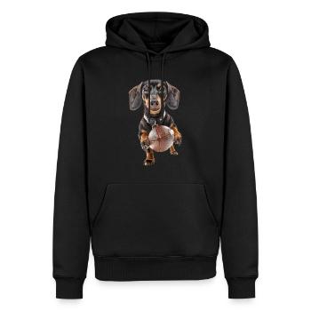 Teckel - Sweat à capuche Premium bio Homme - noir - Devant - Nico (187cm)