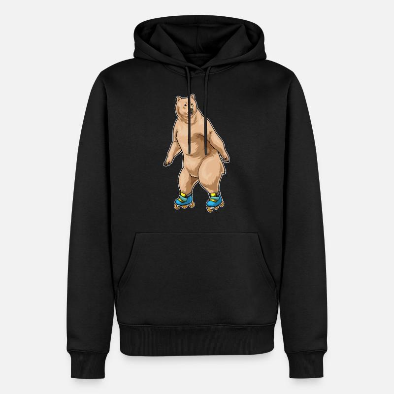 Bär Inline skating Inline skates - Männer Premium Bio Hoodie - Schwarz