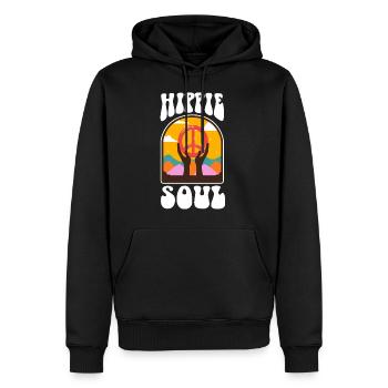 Âme hippie - Sweat à capuche Premium bio Homme - noir - Devant - Nico (187cm)