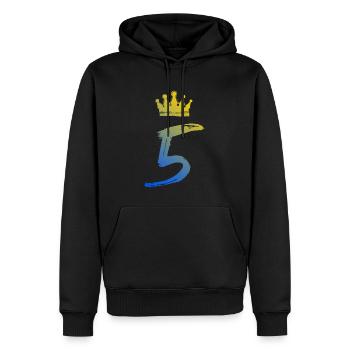 5 Number crown - Men’s Premium Organic Hoodie - black - Front - Nico (187cm)