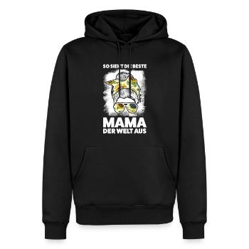 Mutter Messy Bun Mütter Geschenk - Männer Premium Bio Hoodie - Schwarz - Vorne - Nico (187cm)