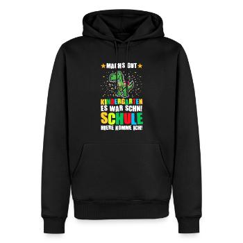 Schulkind Dino Schulanfänger Geschenk - Männer Premium Bio Hoodie - Schwarz - Vorne - Nico (187cm)