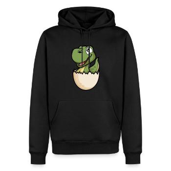 Dino Baby dans l’œuf Drôle de dinosaure - Sweat à capuche Premium bio Homme - noir - Devant - Nico (187cm)