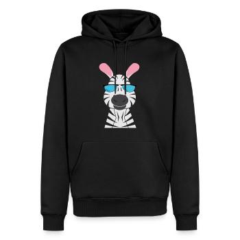 Zebra - Männer Premium Bio Hoodie - Schwarz - Vorne - Nico (187cm)