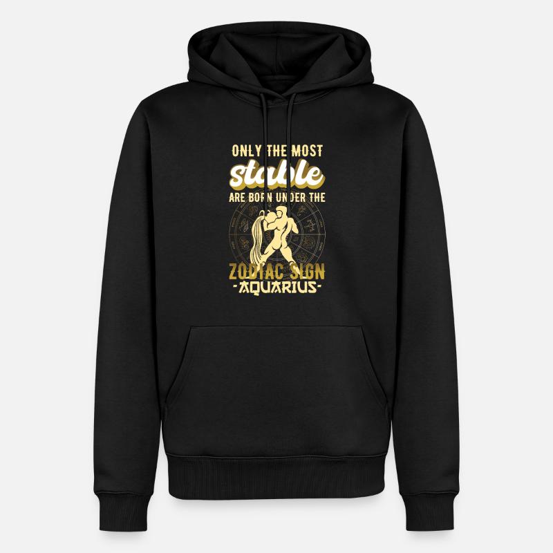 Sternzeichen Aquarius Astrologie Geschenk - Männer Premium Bio Hoodie - Schwarz