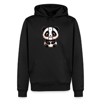 Baby Panda Motiv - Männer Premium Bio Hoodie - Schwarz - Vorne - Nico (187cm)