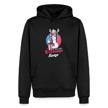 K-Drama Lama - Sweat à capuche Premium bio Homme - noir - Devant - Nico (187cm)