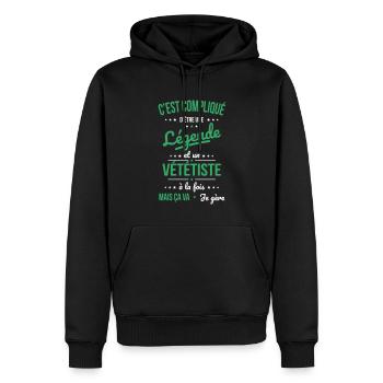 Compliqué d'être une légende et un vététiste - Sweat à capuche Premium bio Homme - noir - Devant - Nico (187cm)