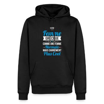 J'ai une femme Grecque plus cool - Sweat à capuche Premium bio Homme - noir - Devant - Nico (187cm)