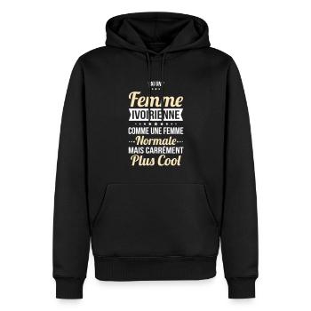 J'ai une femme Ivoirienne plus cool - Sweat à capuche Premium bio Homme - noir - Devant - Nico (187cm)