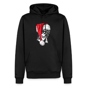 Santa German Hunting Terrier Christmas Wilsigns - Sweat à capuche Premium bio Homme - noir - Devant - Nico (187cm)