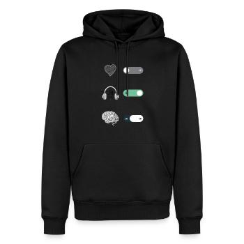 BOUTON MOBILE SYMBOLE SMARTPHONE - Sweat à capuche Premium bio Homme - noir - Devant - Nico (187cm)