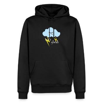 die lustige Gewitter Wolke - Männer Premium Bio Hoodie - Schwarz - Vorne - Nico (187cm)