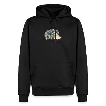 Hérisson - Sweat à capuche Premium bio Homme - noir - Devant - Nico (187cm)
