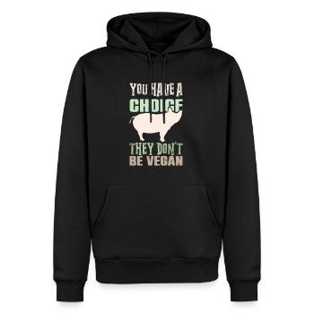 Vegan Dicton Vegan - Sweat à capuche Premium bio Homme - noir - Devant - Nico (187cm)