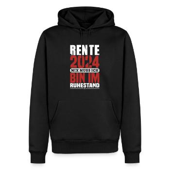 Rente 2024 - Geschenkidee zum Ausstand - Männer Premium Bio Hoodie - Schwarz - Vorne - Nico (187cm)