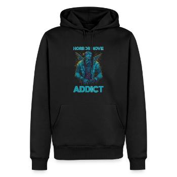 Horror Movie Addict - Zombie Illustration - Men’s Premium Organic Hoodie - black - Front - Nico (187cm)