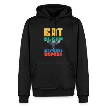 Impression 3D - Sweat à capuche Premium bio Homme - noir - Devant - Nico (187cm)