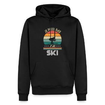 Je peux pas j'ai Ski - Idée Cadeau Skieur - Sweat à capuche Premium bio Homme - noir - Devant - Nico (187cm)