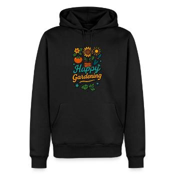 Buntes Happy Gardening Design - Männer Premium Bio Hoodie - Schwarz - Vorne - Nico (187cm)