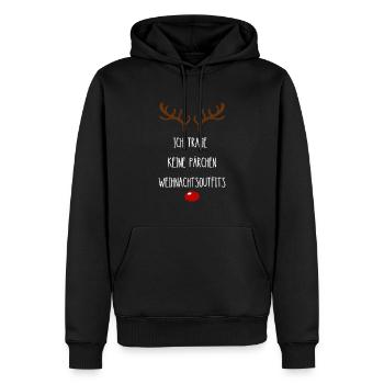 Paare Pärchen Outfit Partnerlook Weihnachten - Männer Premium Bio Hoodie - Schwarz - Vorne - Nico (187cm)