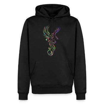 Tattoo Vogel marmoriert 2 - Männer Premium Bio Hoodie - Schwarz - Vorne - Nico (187cm)