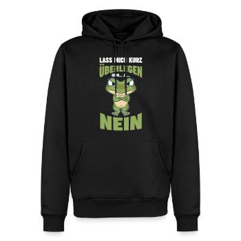 Lass mich kurz überlegen NEIN - Männer Premium Bio Hoodie - Schwarz - Vorne - Nico (187cm)