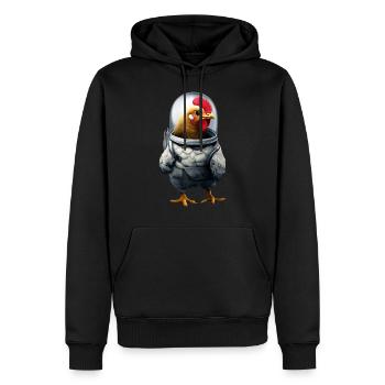 Astronaut Huhn - Männer Premium Bio Hoodie - Schwarz - Vorne - Nico (187cm)