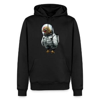 A chicken in an astronaut suit - Men’s Premium Organic Hoodie - black - Front - Nico (187cm)