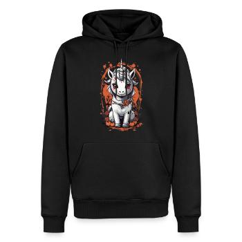 Geisterhaftes Vampir Einhorn - Halloween Design - Männer Premium Bio Hoodie - Schwarz - Vorne - Nico (187cm)
