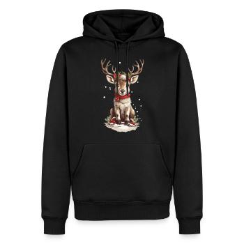Nordic Reindeer Christmas Magic Design - Men’s Premium Organic Hoodie - black - Front - Nico (187cm)