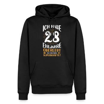 Ehe Nelkenhochzeit 28 Jahre Verheiratet Hochzeitst - Männer Premium Bio Hoodie - Schwarz - Vorne - Nico (187cm)