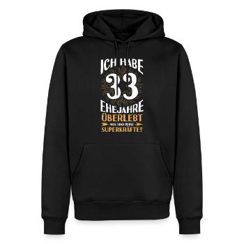 Ehe Zinnhochzeit 33 Jahre Verheiratet Hochzeitstag - Männer Premium Bio Hoodie - Schwarz - Vorne - Nico (187cm)