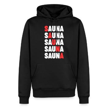 Wellness Saunagänger Saunieren Saunierer Sauna - Männer Premium Bio Hoodie - Schwarz - Vorne - Nico (187cm)