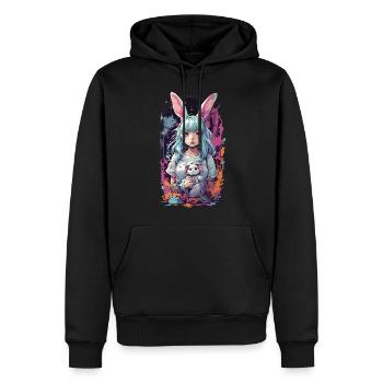 Kemonomimi Bunny Goth Anime Fille Cosplay - Sweat à capuche Premium bio Homme - noir - Devant - Nico (187cm)