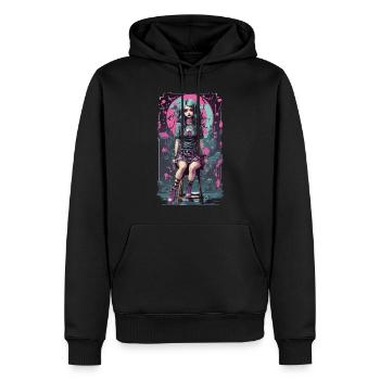 Gothic e-girl Anime Aesthetic Dunkle Magie - Männer Premium Bio Hoodie - Schwarz - Vorne - Nico (187cm)