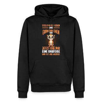 Erdmännchen - Männer Premium Bio Hoodie - Schwarz - Vorne - Nico (187cm)