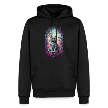 Gothic Halloween Katzen Unterwelt Monster Design - Männer Premium Bio Hoodie - Schwarz - Vorne - Nico (187cm)