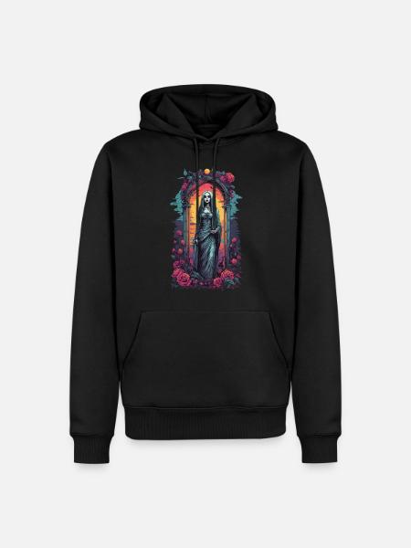 Occult Gothic Aesthetic Retro Wave Streetwear - Men’s Premium Organic Hoodie - black