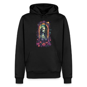 Viktorianische Gothic Aesthetic Retro Girl - Männer Premium Bio Hoodie - Schwarz - Vorne - Nico (187cm)