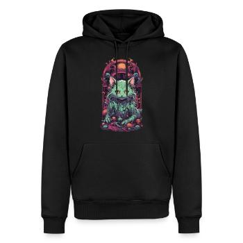 Unterwelt Katze Dämon Wächter Halloween Magie - Männer Premium Bio Hoodie - Schwarz - Vorne - Nico (187cm)