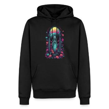 Rétro Goth Vaporwave Victorien Streetwear - Sweat à capuche Premium bio Homme - noir - Devant - Nico (187cm)