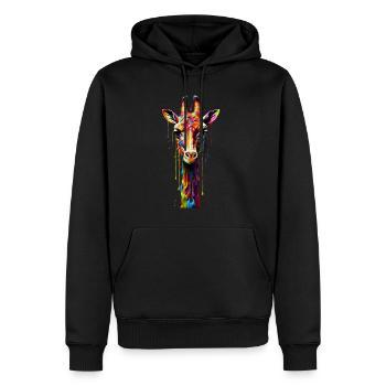 Rainbow Giraffe - Männer Premium Bio Hoodie - Schwarz - Vorne - Nico (187cm)