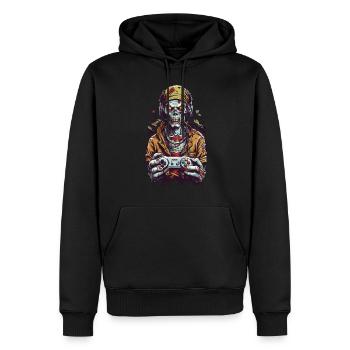Style de jeu de joueur de zombies rétro esthétique - Sweat à capuche Premium bio Homme - noir - Devant - Nico (187cm)