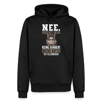 Nee habe keine Kinder meine Katze ist Allergisch - Männer Premium Bio Hoodie - Schwarz - Vorne - Nico (187cm)